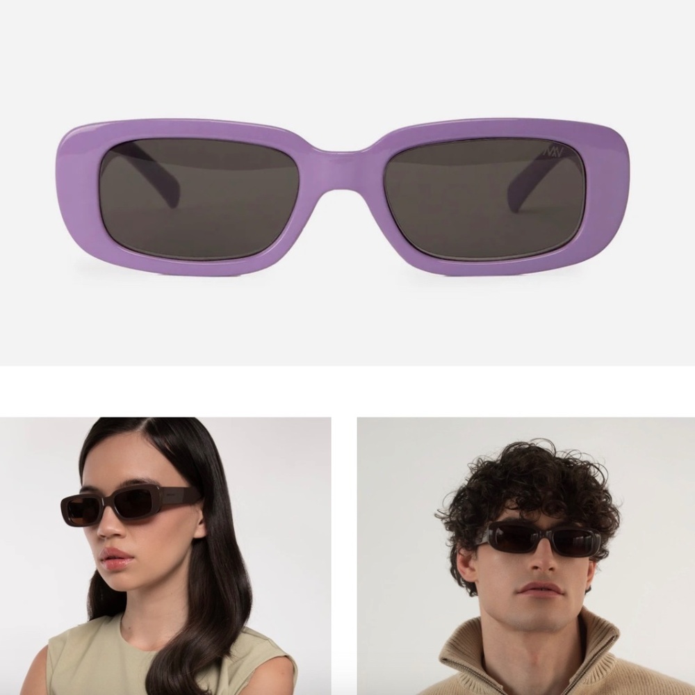 Kiin-2 recycled rectangular sunglasses - Matt & Nat Designer